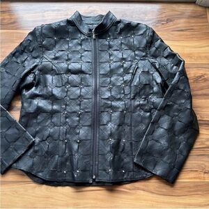 Image leather lazer cut leather jacket XXL